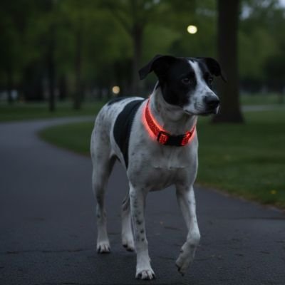 Collier lumineux pour Chien avec Plusieurs modes lumineux qui permet d'alterner entre lumière fixe et clignotante selon les besoins de visibilité