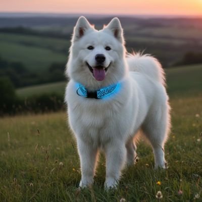 Collier lumineux pour Chien qui assure la sécurité de l'animal lors des promenades en soirée ou tôt le matin grâce à un éclairage intégré