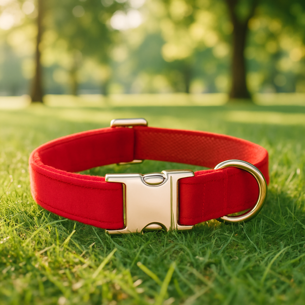collier pour Chien personnalisé avec anneau en D dorée