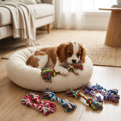 corde jouet pour chien fibres multicolores qui attirent immédiatement l'attention de votre animal