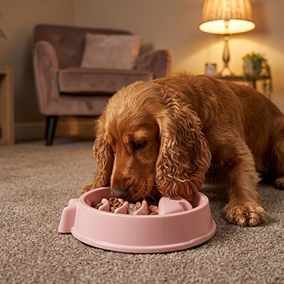 Gamelle anti glouton chien avec base stable antidérapante 