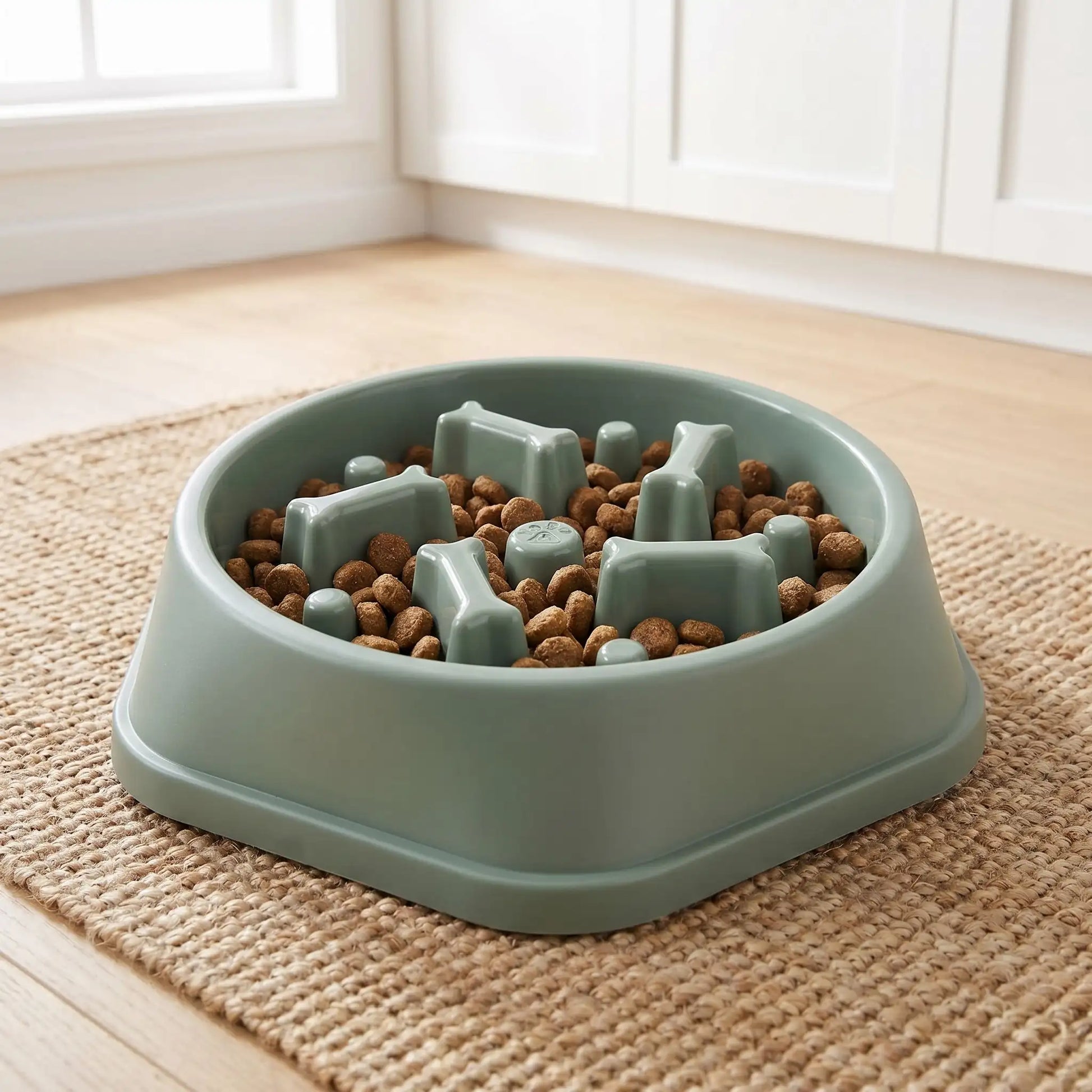 Gamelle anti-glouton pour chien avec croquettes