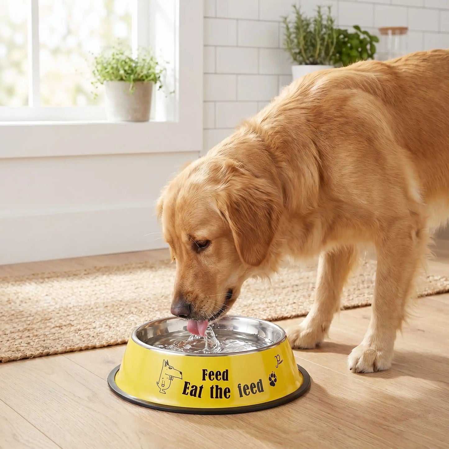 gamelle chien inox Jaune en acier inoxydable qui protège la santé de votre animal