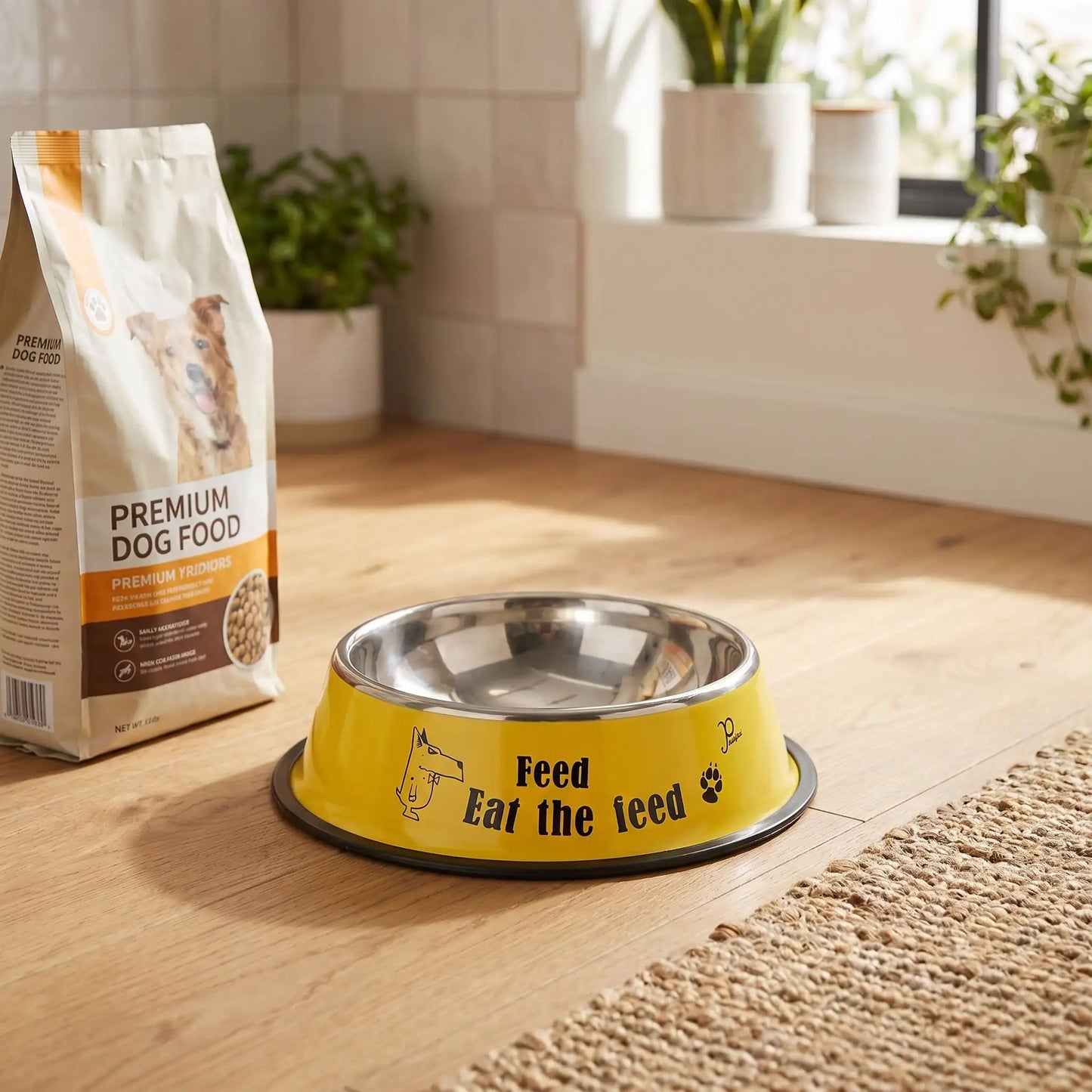 gamelle chien inox Jaune en matière qui résiste aux chocs et à l'usage quotidien le plus intensif