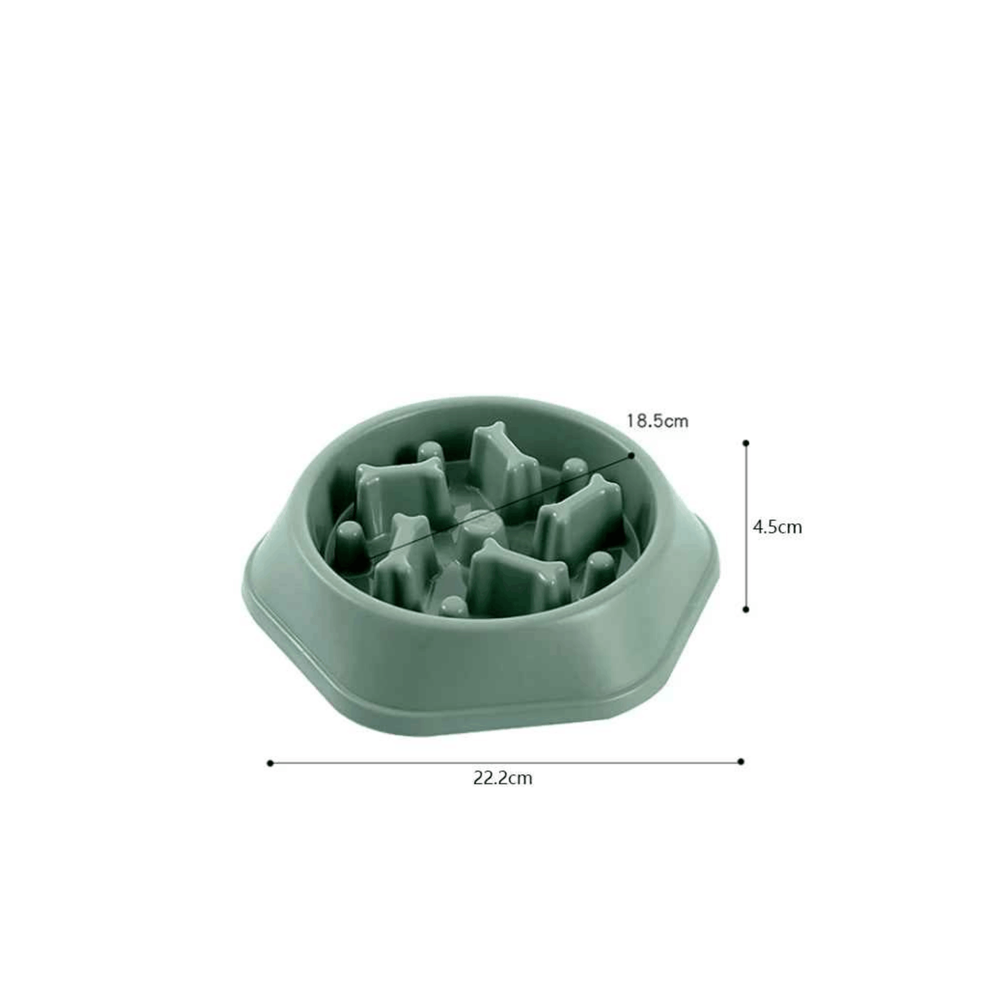 Gamelle interactive pour chien vert avec reliefs anti-glouton