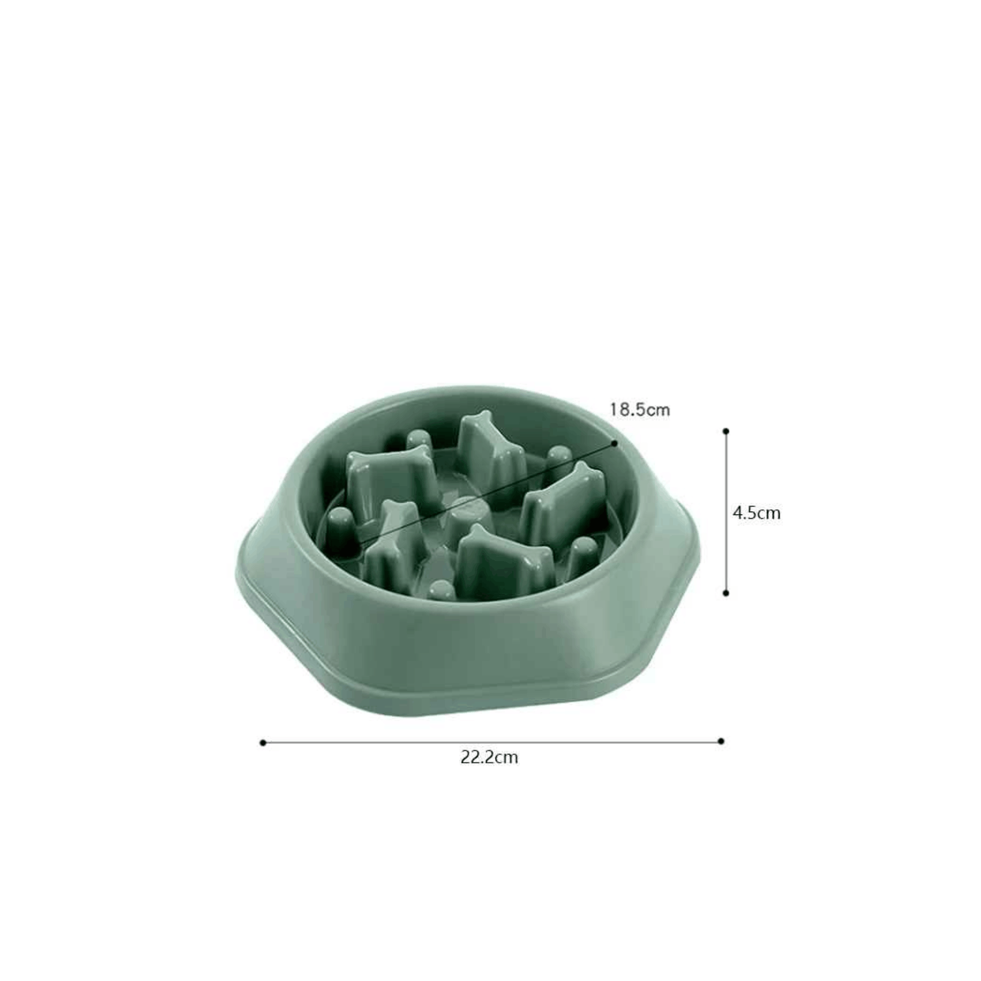 Gamelle interactive pour chien vert avec reliefs anti-glouton