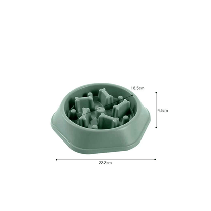 Gamelle interactive pour chien vert avec reliefs anti-glouton