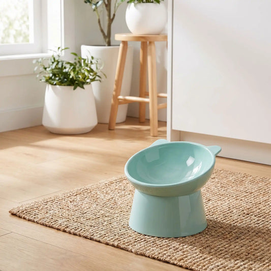 gamelle chien surélevée bleu pâle qui embellit votre intérieur tout en servant