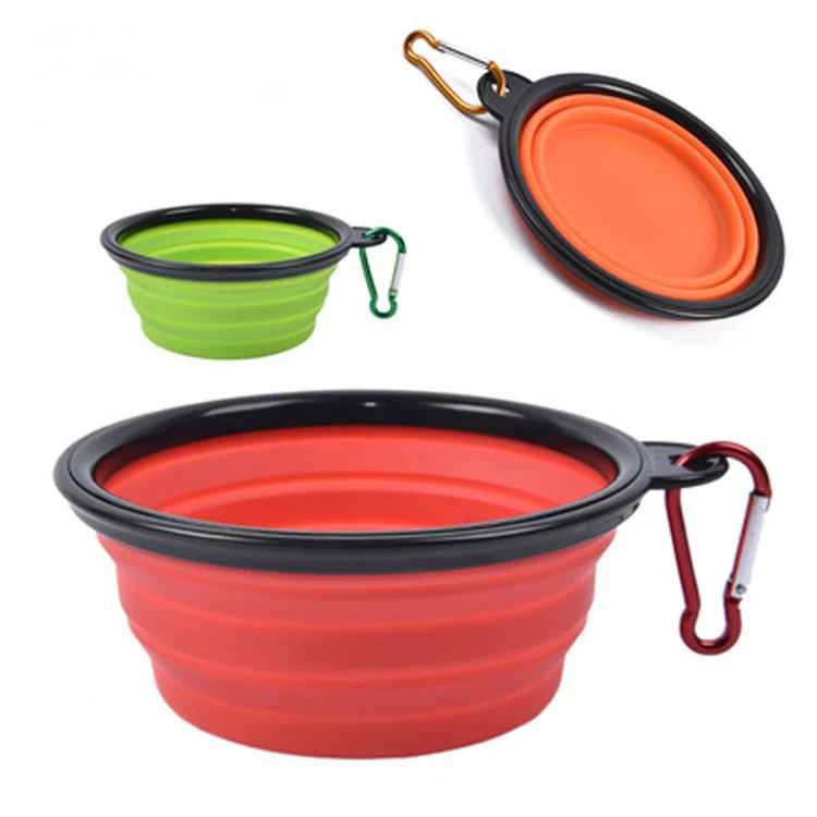 Gamelle portable avec mousqueton pour chien.