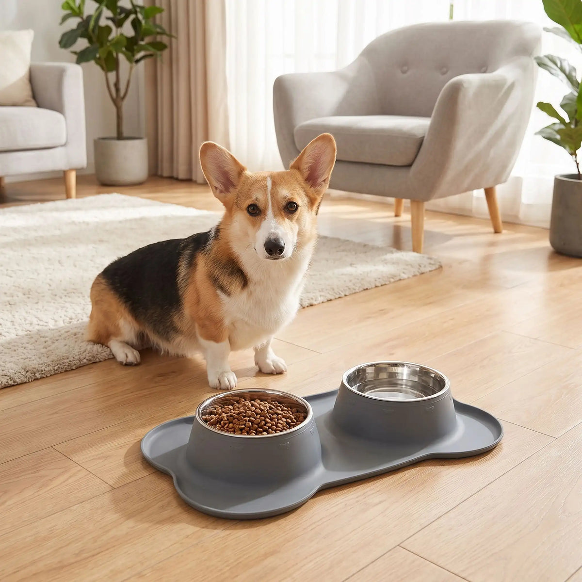 Gamelle Double pour Chien | Antidérapante Inox