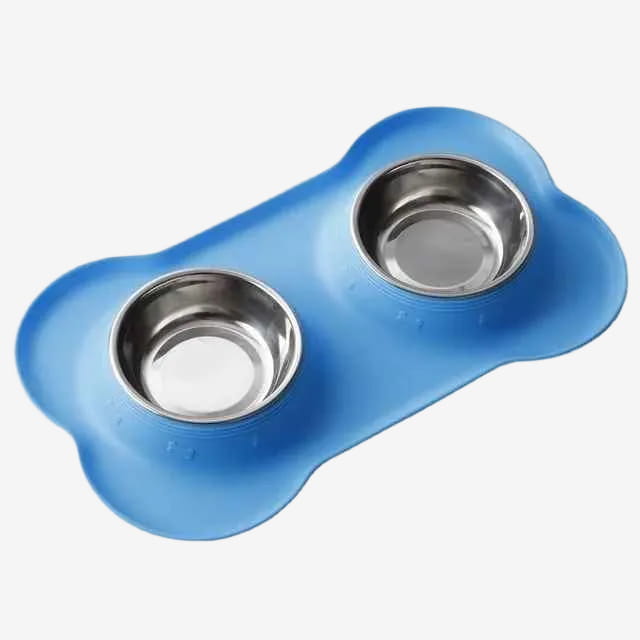 Gamelle Double pour Chien | Antidérapante Inox