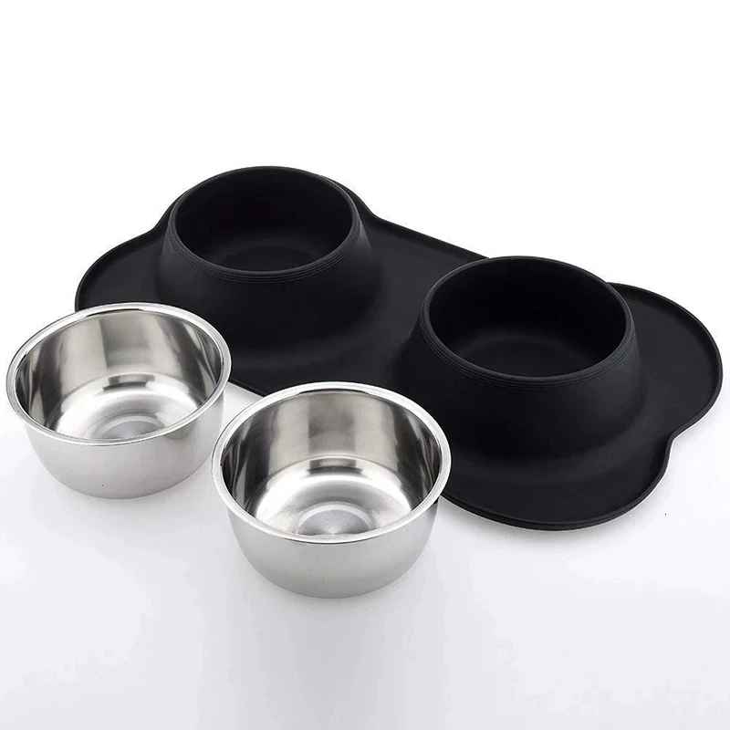 Gamelle Double pour Chien | Antidérapante Inox