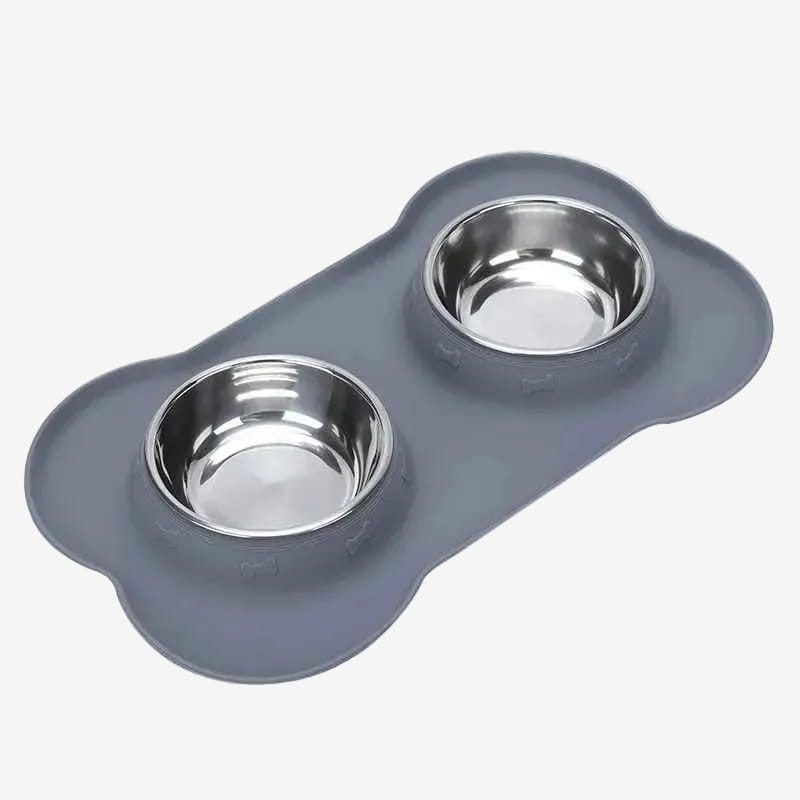 Gamelle Double pour Chien | Antidérapante Inox
