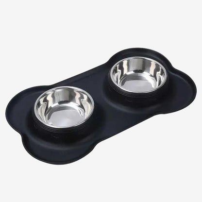 Gamelle Double pour Chien | Antidérapante Inox
