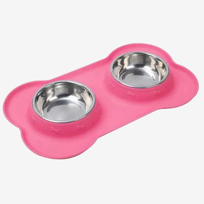 Gamelle Double pour Chien | Antidérapante Inox