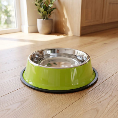 Gamelle Chien Inox Vert : Robuste, Antidérapante et Facile à Nettoyer - Excursion Chien