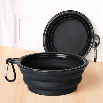 gamelle pliable en silicone pour chien noir