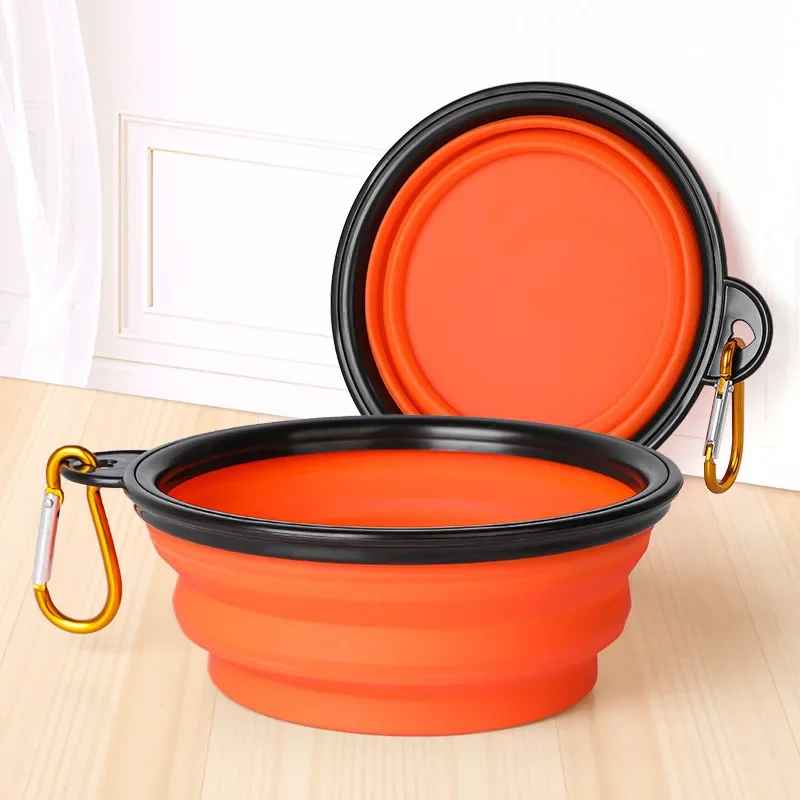 gamelle pliable en silicone pour chien orange