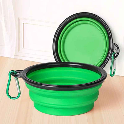 gamelle pliable en silicone pour chien vert