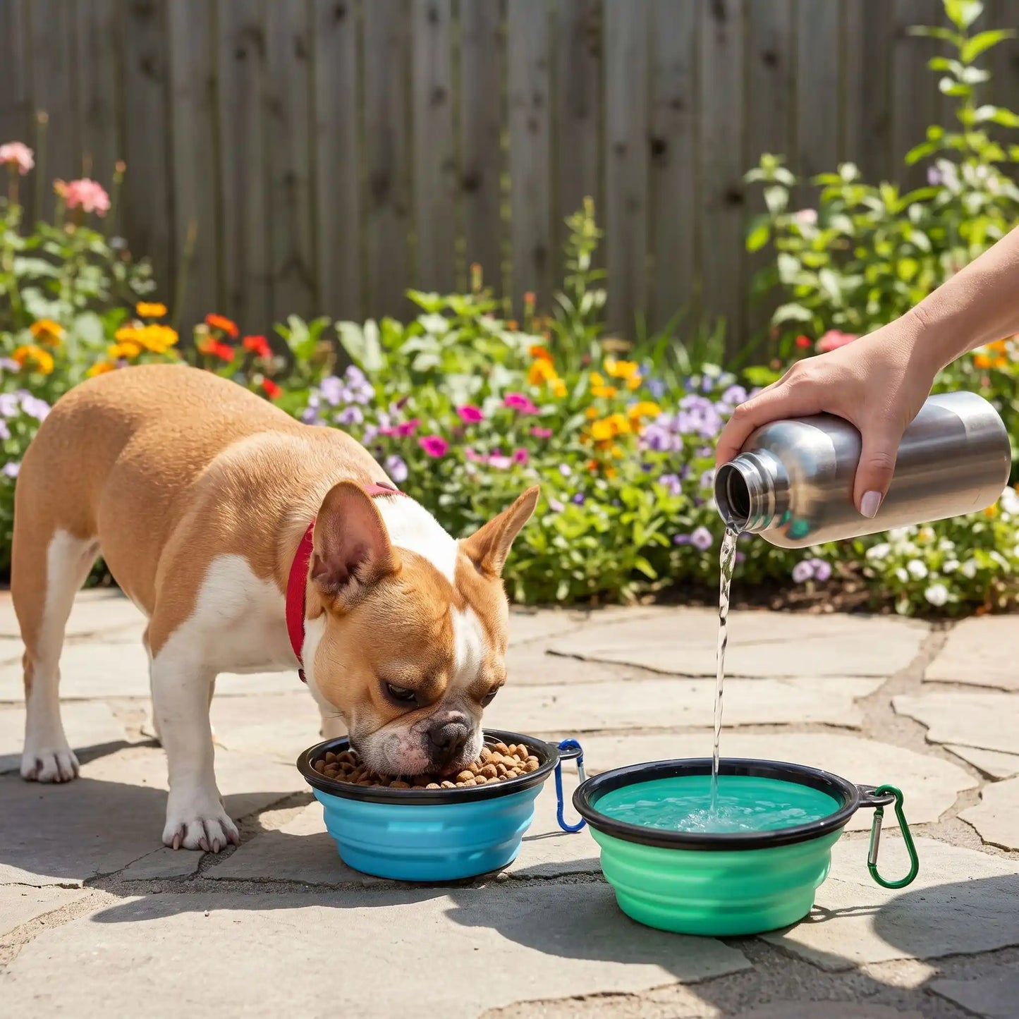 Bol pliable en silicone pour eau et croquettes