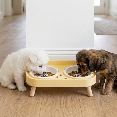 Gamelle pour Chien esthétique épurée aux couleurs pastel s'intégrant harmonieusement dans tous les intérieurs modernes