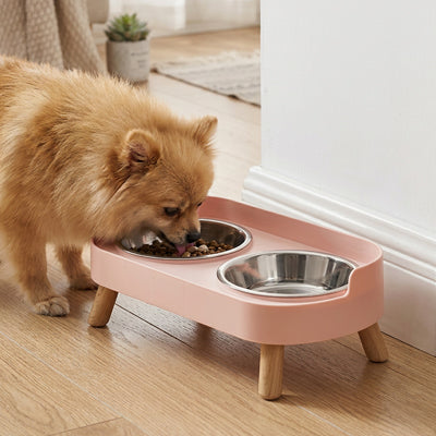gamelles surélevées pour chiens avec bols en acier inoxydable qui passent au lave-vaisselle