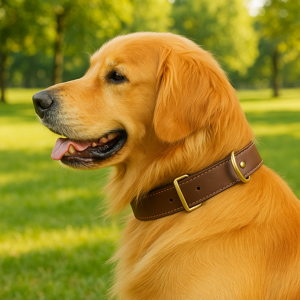 Collier cuir Chien luxueux