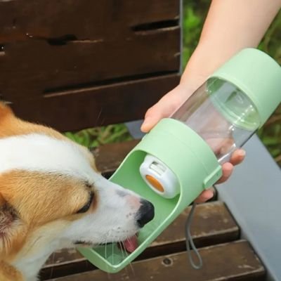 Gourde pour chien avec bouton poussoir