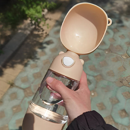 gourde voyage chien avec reservoir transparent 
