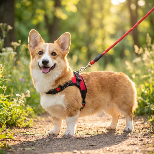 Harnais anti traction pour chien rouge | Confort Serein - Excursion Chien
