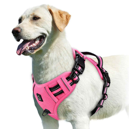 Harnais anti traction rose pour chien