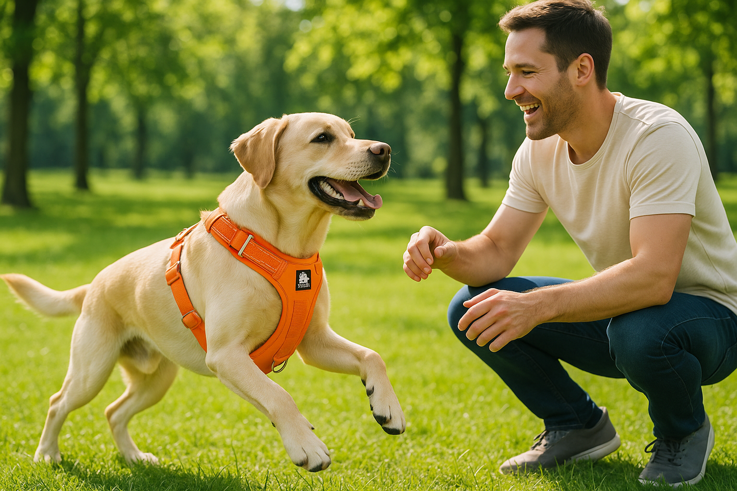 harnais anti traction true love confortable sur un labrador