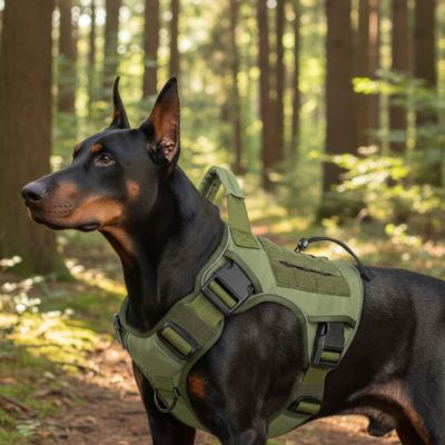 harnais militaire chien anti-traction avec clip frontal