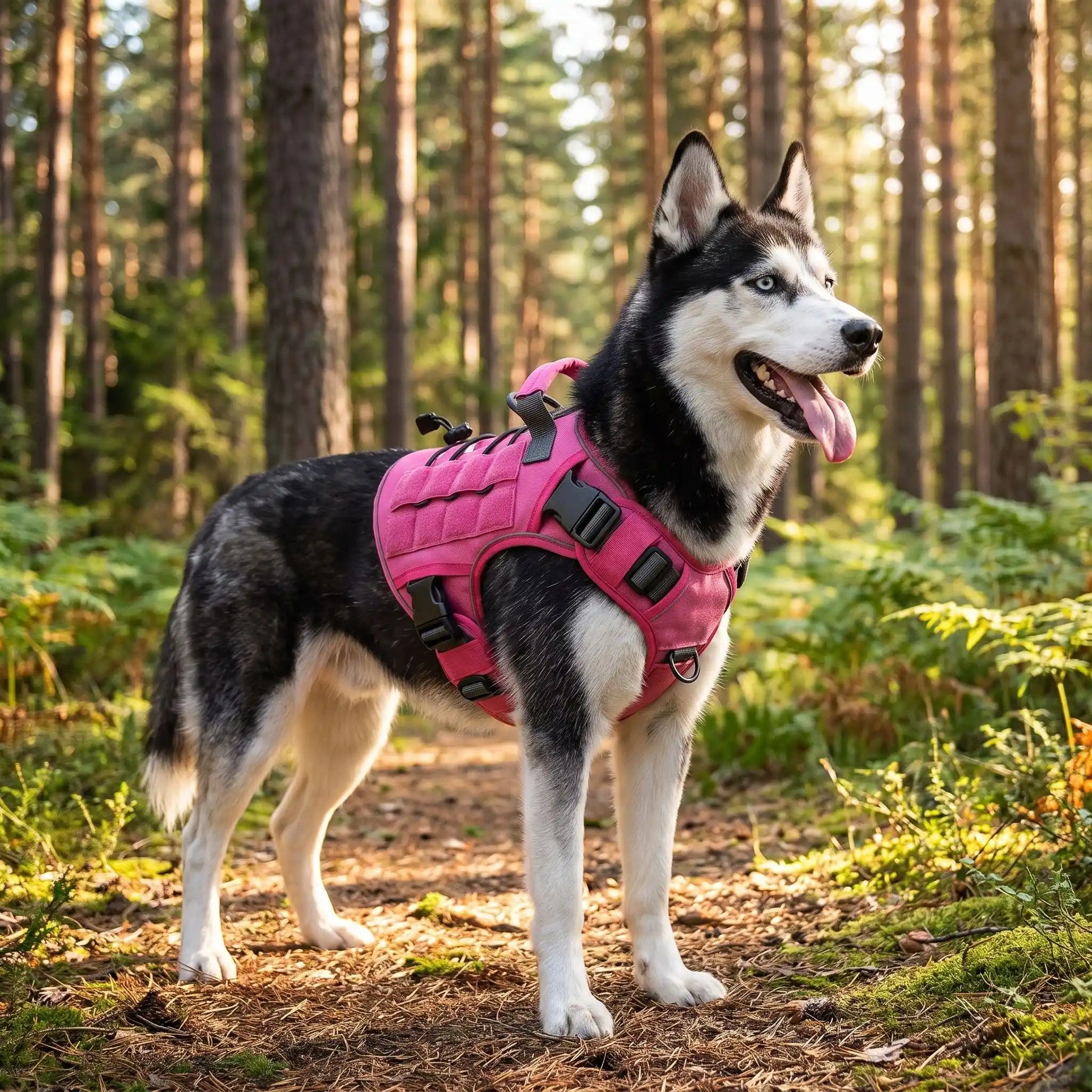 harnais pour chien qui tire rose