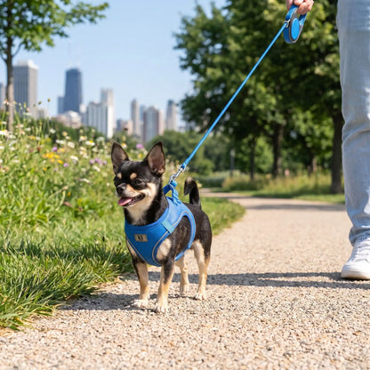 harnais pour chihuahua xxs bleu