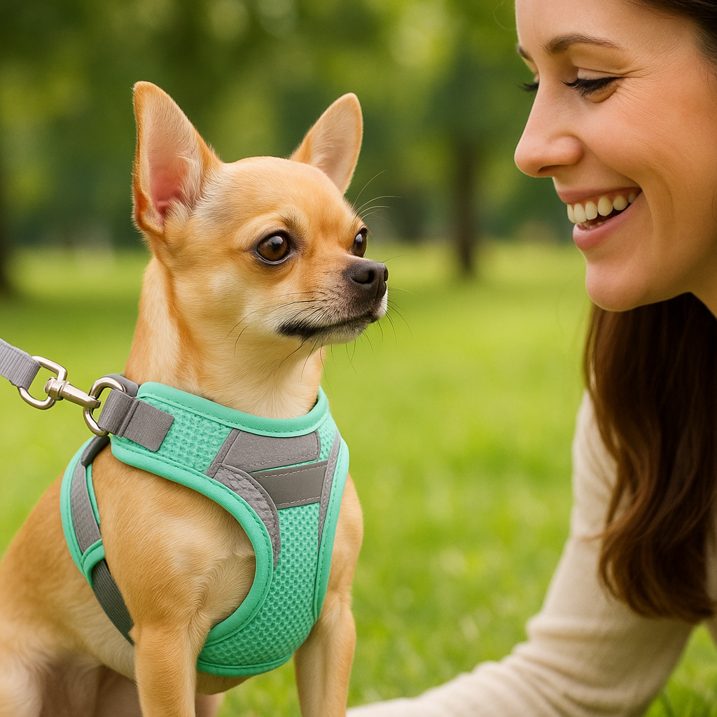 harnais chihuahua chiot fabriqué avec une texture douce et respirante