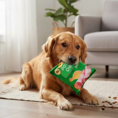 jeux interactif pour chien | Sac Chips Crépitant - Excursion Chien