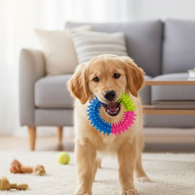 Anneau de jeu pour chiot | Dentition et Résistant - Excursion Chien