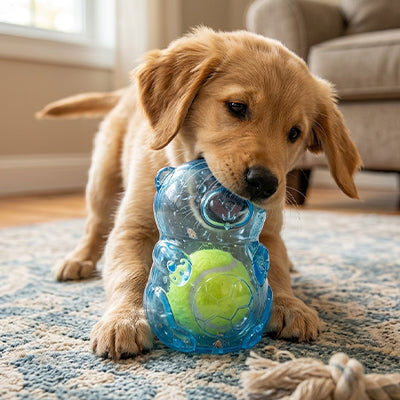 jouet a macher pour chien intelligent qui protège naturellement les dents du chien
