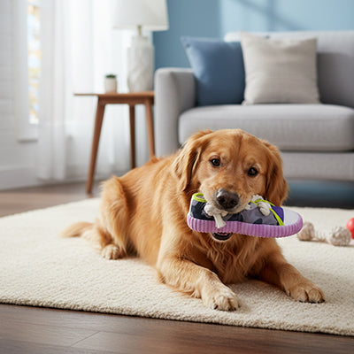 jouet chiot dent en forme de chaussure