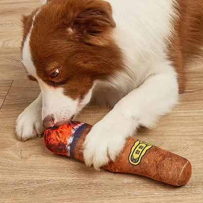 jouet d'éveil pour chien en forme de cigare qui réduit le stress chez votre compagnon