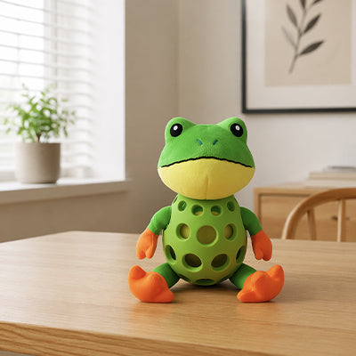 jouet en peluche pour chien en forme de grenouille qui rend le chien heureux