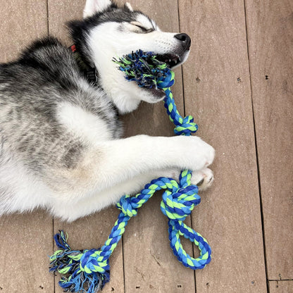 jouet grand chien en corde tressée
