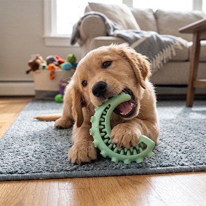 Jouet indestructible pour Chien qui stimulent les gencives et massent les dents pendant la mastication