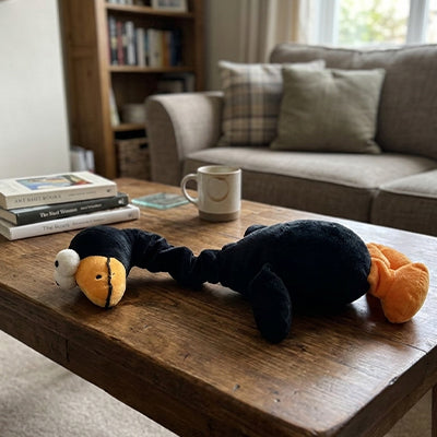 jouet peluche pour chien en forme d'oiseau à bec coloré