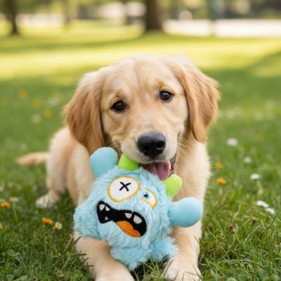 jouet peluche pour chien qui nettoie les dents de l'animal