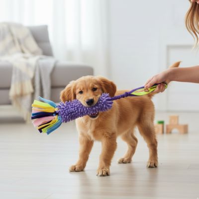 jouet pour chien corde en coton doux qui masse les gencives de votre animal