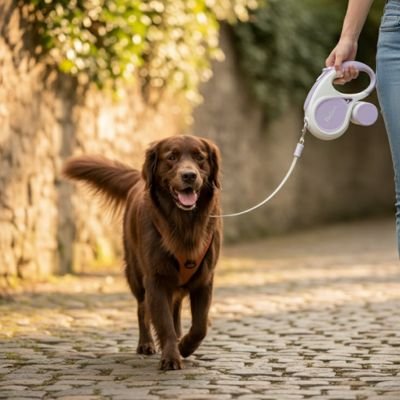 Laisse chien enrouleur avec mécanisme rétractable automatique