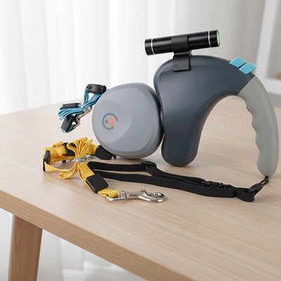 Laisse double pour Chien au Design compact et rétractable