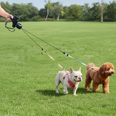Laisse double pour Chien avec Conception anti-emmêlement